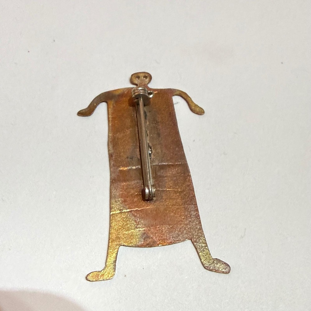 Vintage Modernist Figure Brooch Pin Brutalist Cubist Abstract Picasso Style MCM - Picture 5 of 8